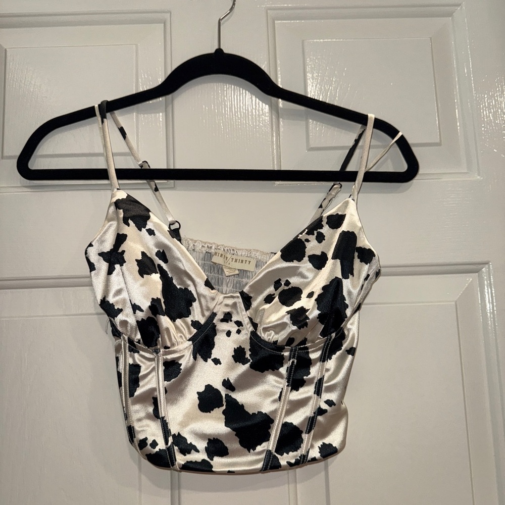 Cow Print Black and White Women's Top